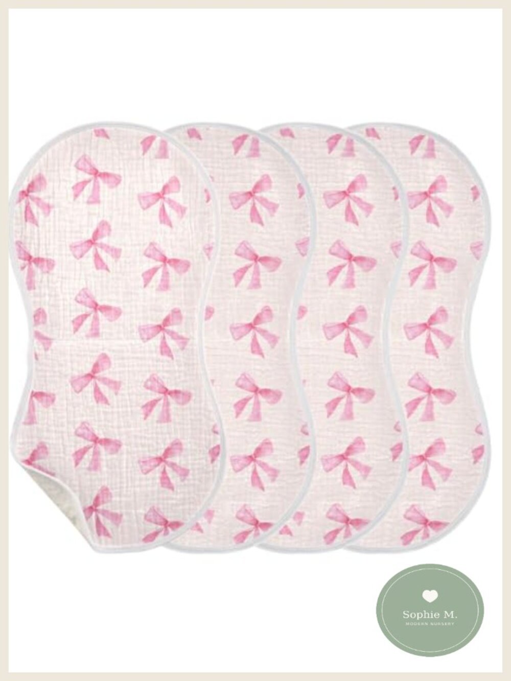 Muslin Burp Cloths 4 Layer Cotton Absorbent Baby Burping Rags 4 Pack